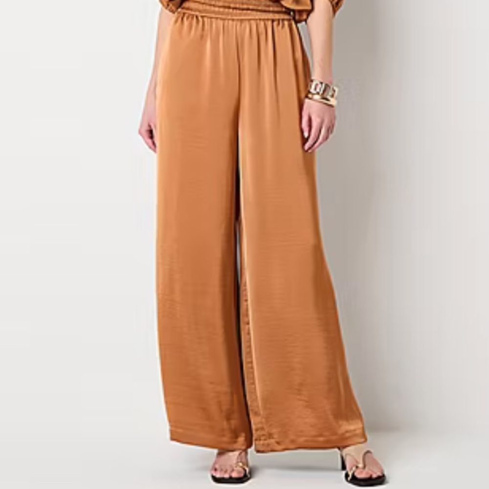 Worthington By JC Penney Woman’s Wide Leg Pull-On Pant In Petrol Blue Size 3x. - Picture 2 of 8